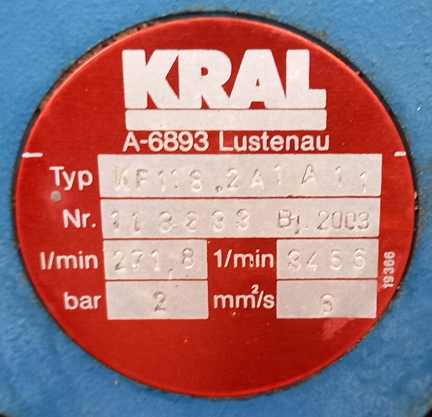 KRAL Screw Pump Model: KF 118.2A1A11 72 GPM 3456 RPM 2 Bar 50/60 Hz Used - Image 11