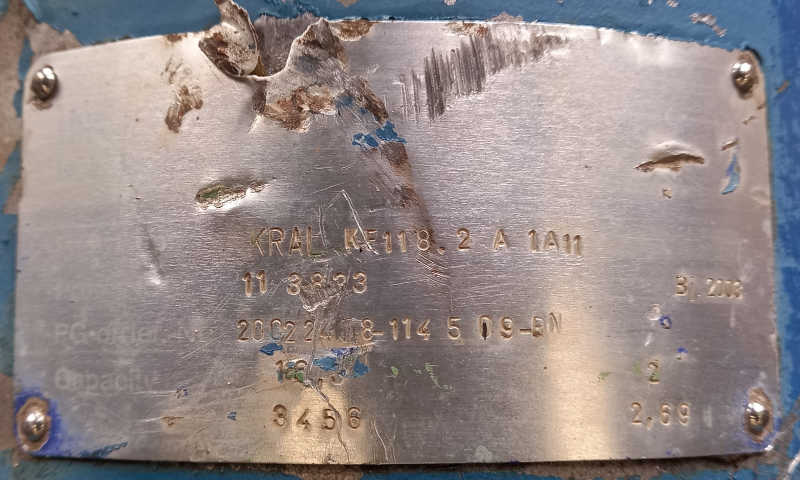 KRAL Screw Pump Model: KF 118.2A1A11 72 GPM 3456 RPM 2 Bar 50/60 Hz Used - Image 8
