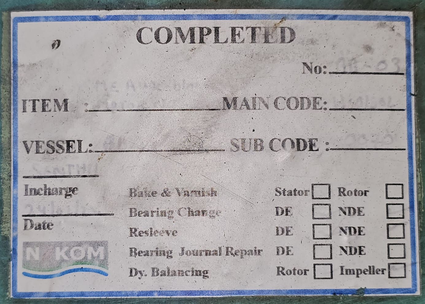Hyundai Marine Machinery Co.,LTD Auxiliary Blower Model : HA R-400/900N - Image 8