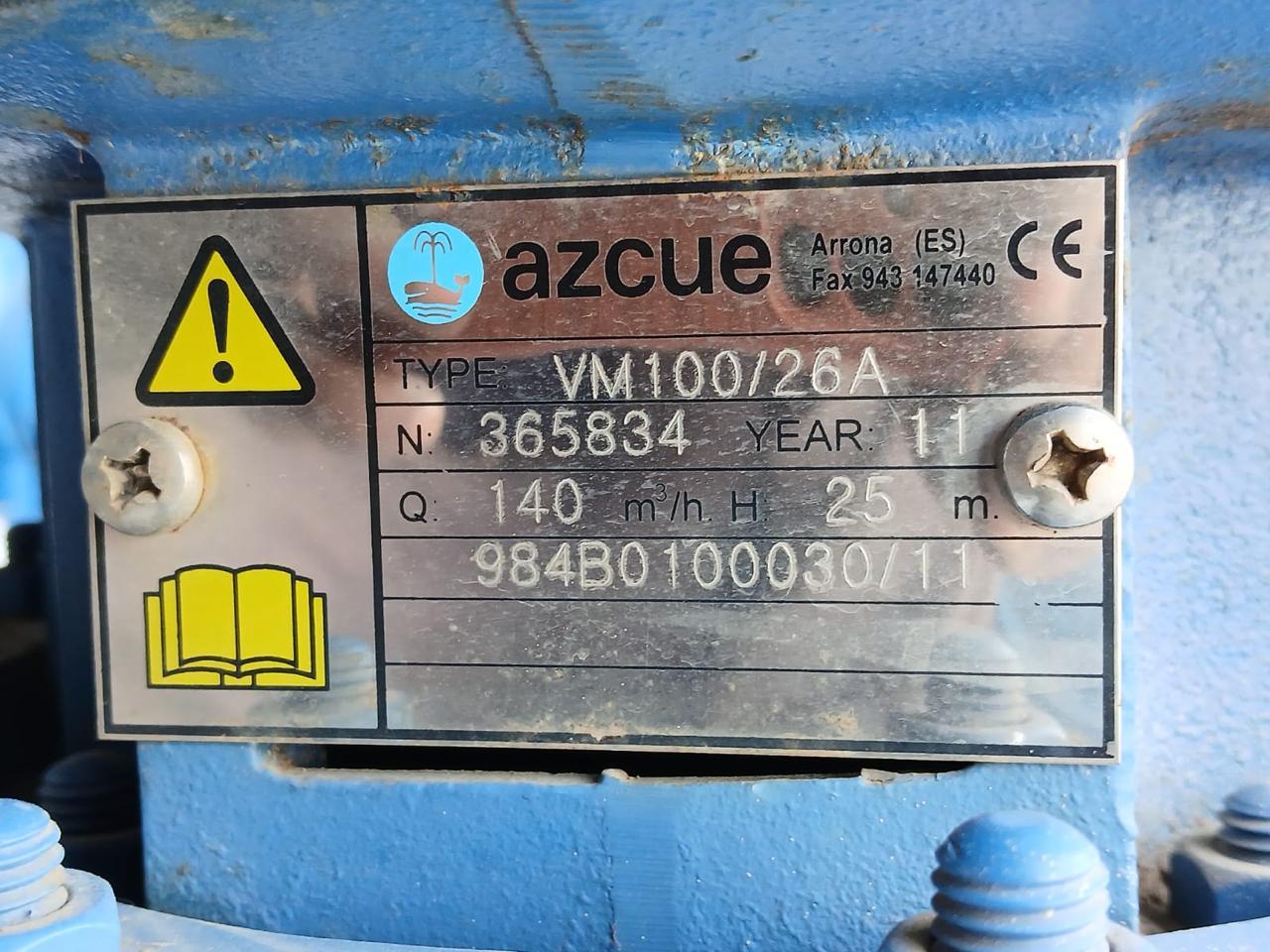 Azcue Pump Type: VM-EP 80/26A Q:96m3/h H:90M - Image 4
