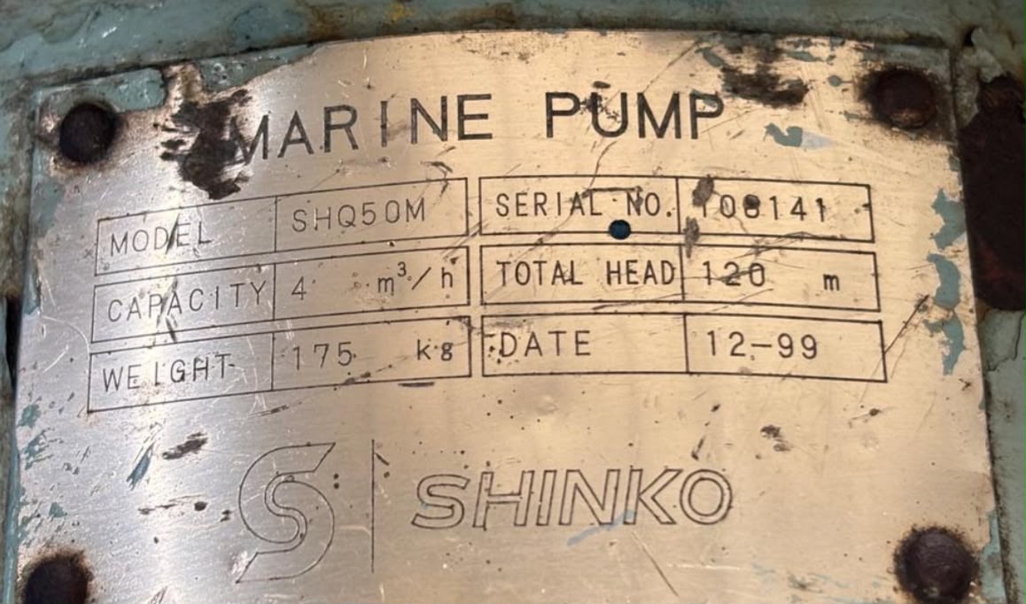 Shinko Marine Bilge Pump Model: SHQ50M Capacity: 4 m³/h Total Head: 120 m - Image 3