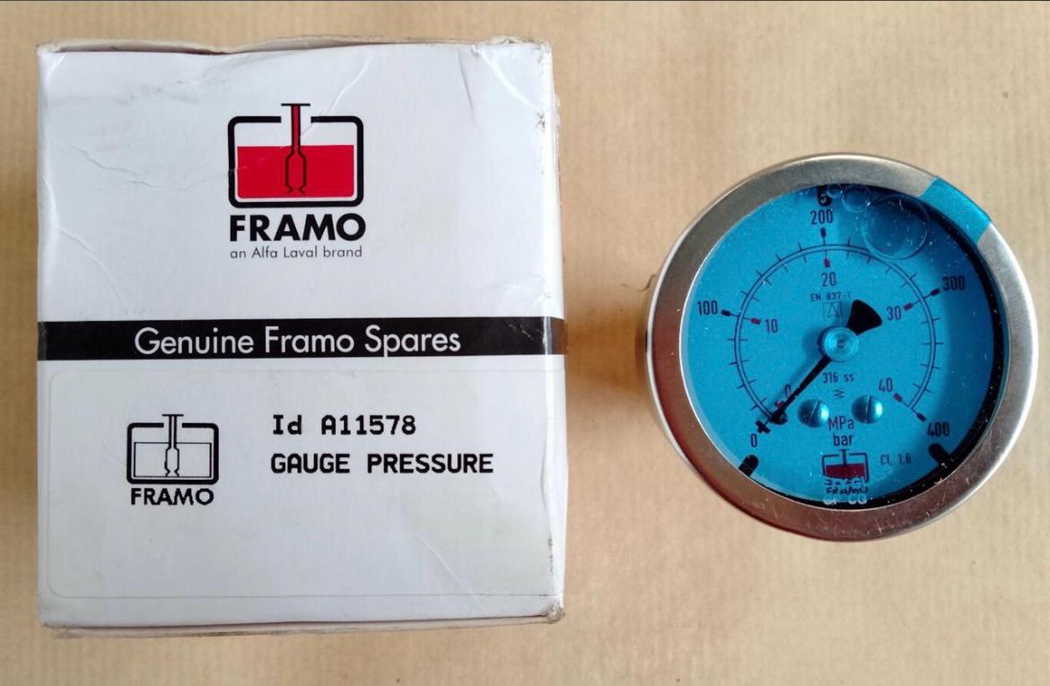 Framo Hydraulic Gauge Pressure ID: A11578 Range: 0-400bar Standard EN 837-1 New with Box - Image 2