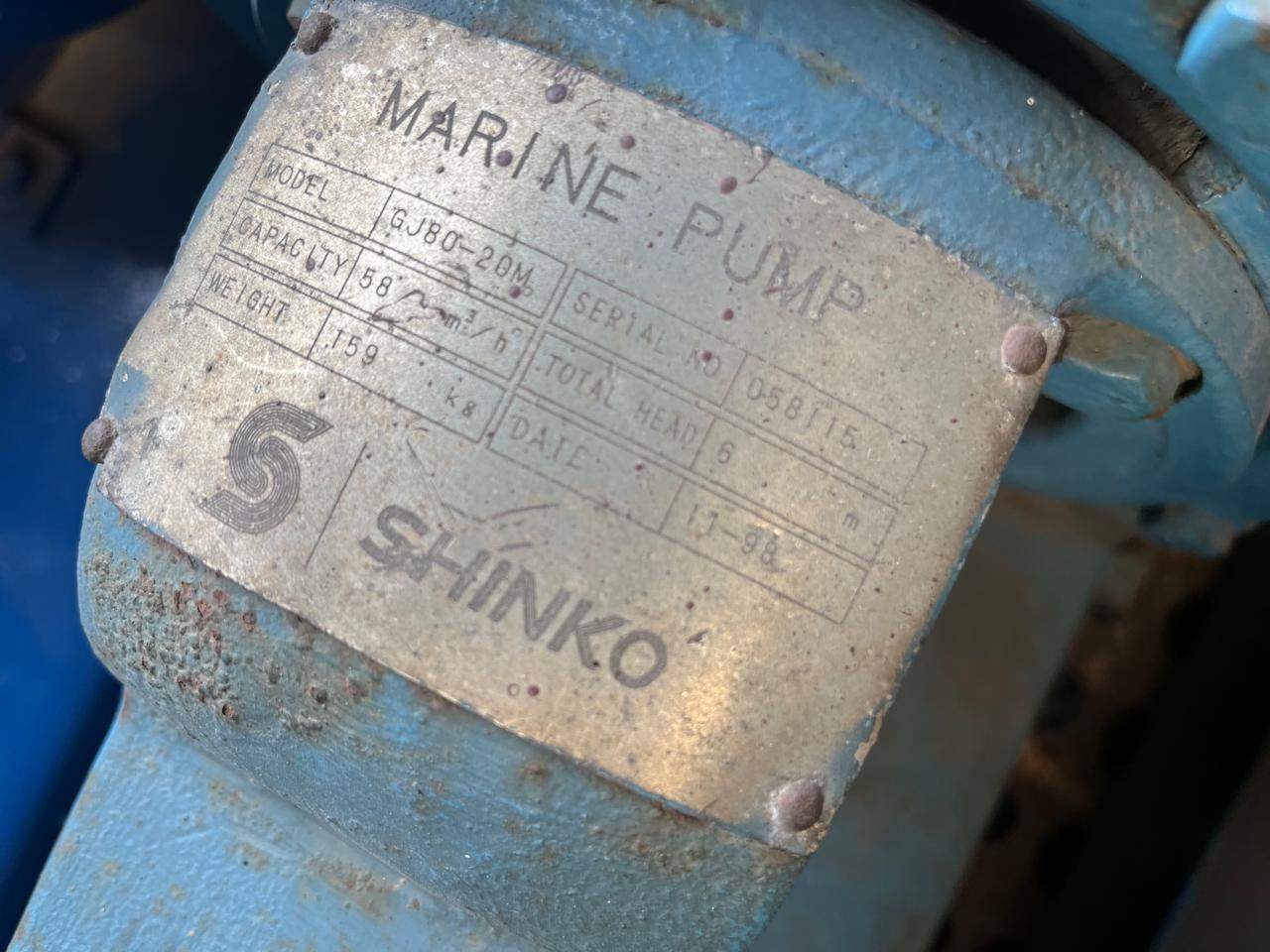 Shinko GJ80-20M Marine Centrifugal Pump 58m3/h 6m Head - Image 2