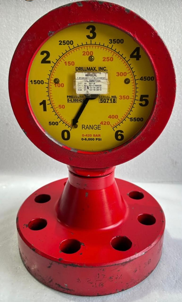 DRILLMAX Flanged Pressure Test Gauge Range: 0-420 BAR / 0-6,000 PSI