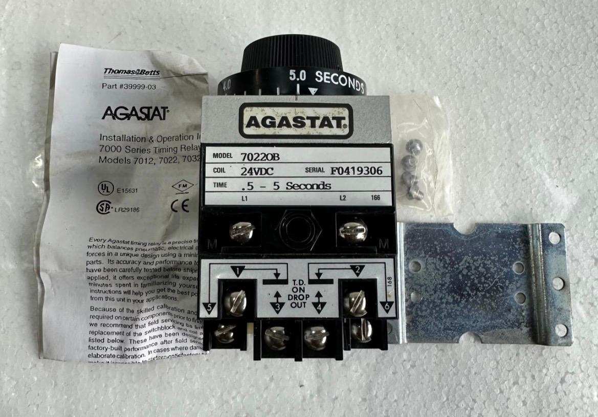 AGASTAT Time Delay Relay Model: 70220B 24VDC