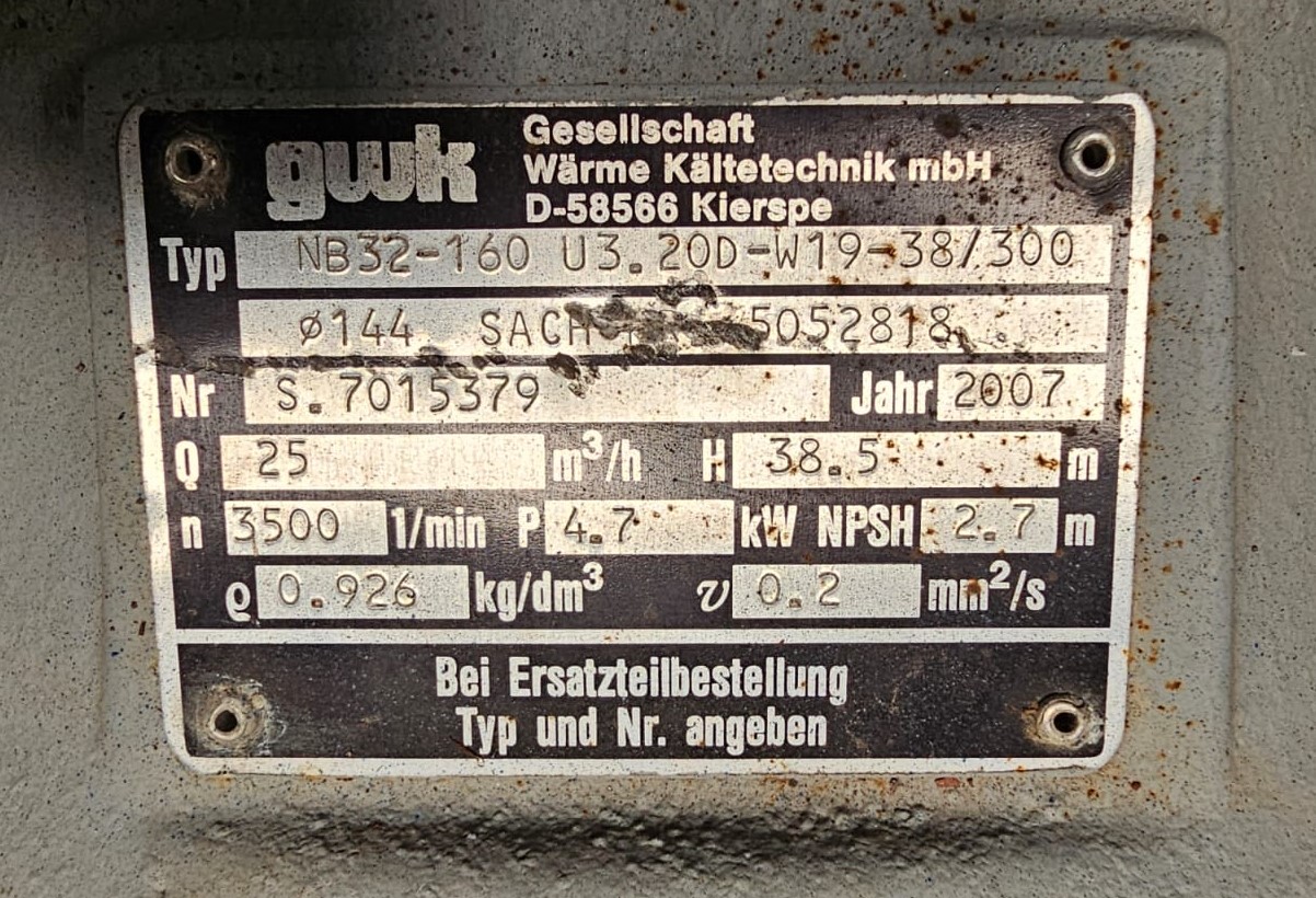 GWK NB 32-160 Centrifugal Pump 25m3/h 38.5m 4.7KW - Image 2