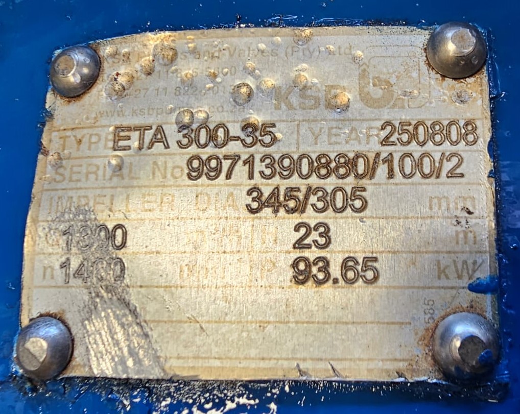 KSB ETA 300-35 Centrifugal Pump 1800m3/h 93KW Ballast Pump - Image 2
