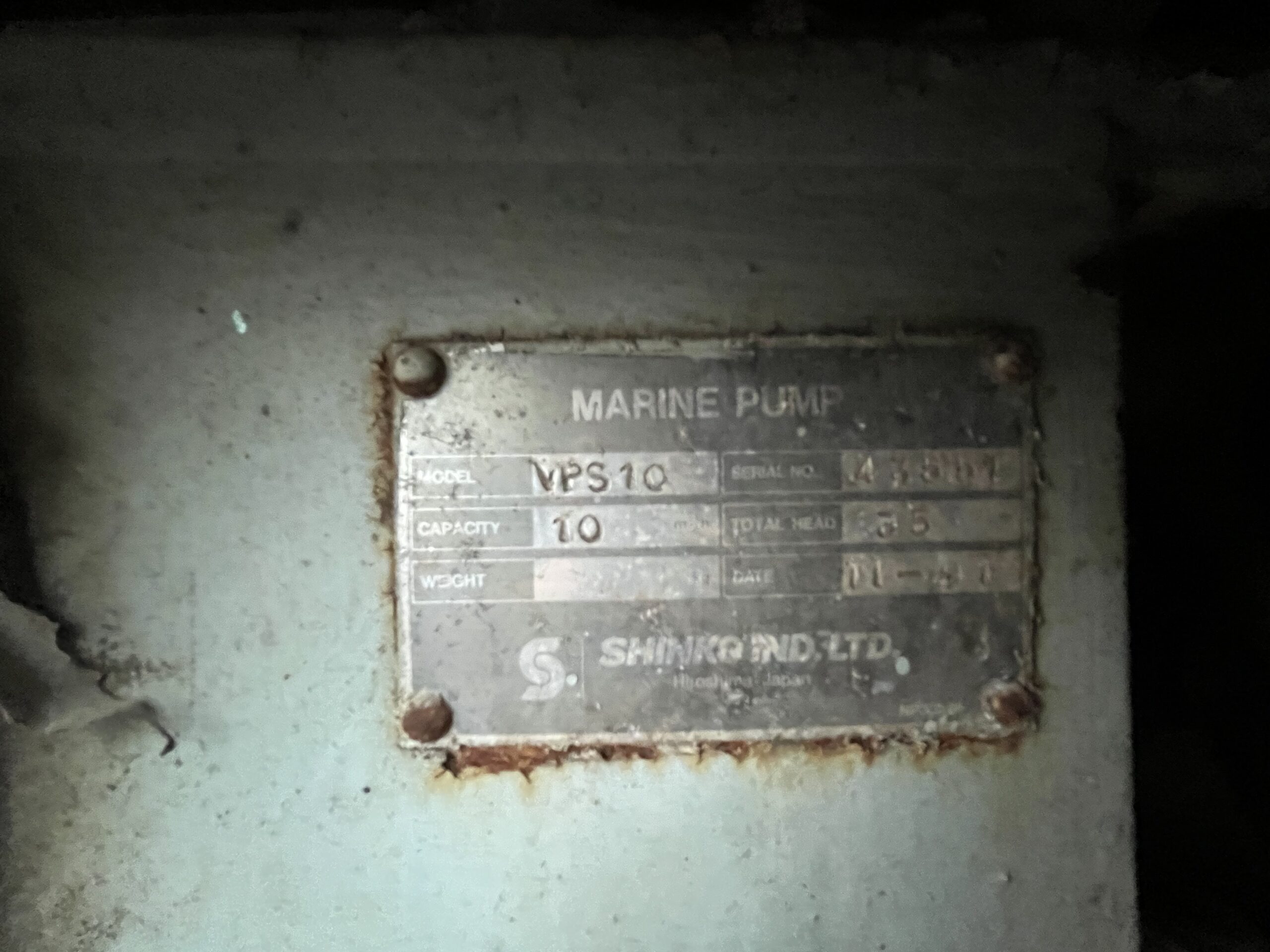 Shinko Type: VPS 10 Marine Water Pump 10m3/h - Image 2