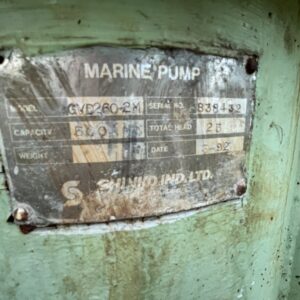 Shinko Marine Pump Model GVD260-2M Cap:500m3/h Head 25M
