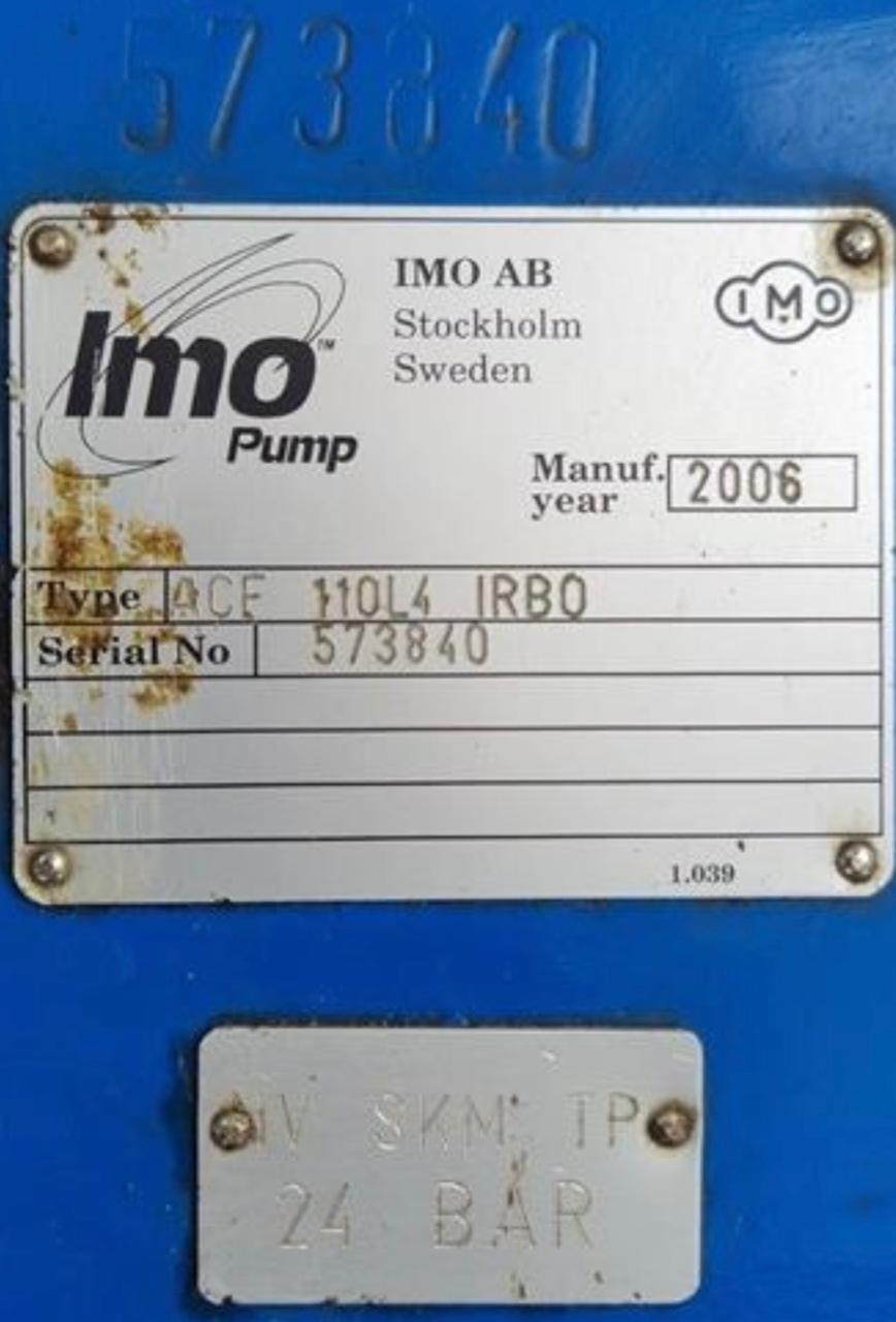 IMO Screw Pump NEW Model: ACE 110L4 IRBO (24Bar 37kW) - Image 2