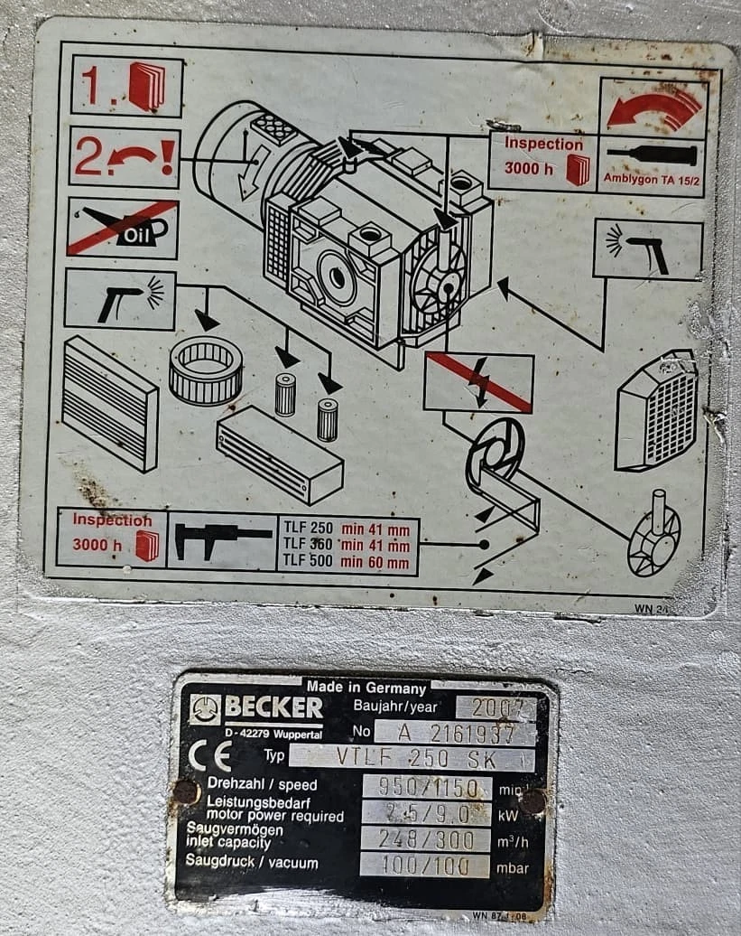 Becker Rotary Vane Vacuum Pump Type:VTLF 250 SK 300 m3/h - Image 4
