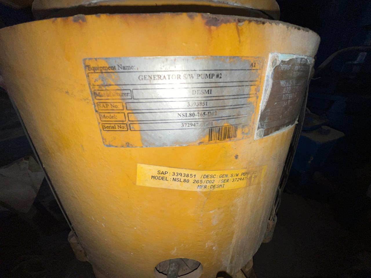 Desmi Type:NSL80-265-D02 Sea Water Pump Generator S/W Pump - Image 2