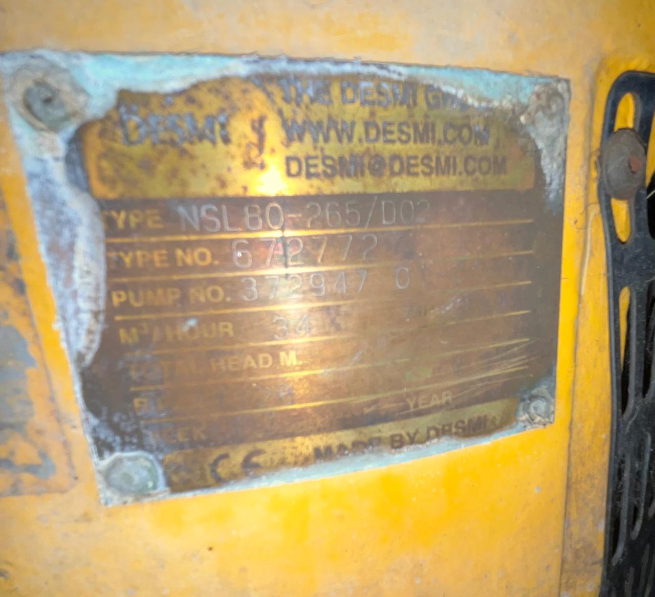 Desmi Type:NSL80-265-D02 Sea Water Pump Generator S/W Pump - Image 4