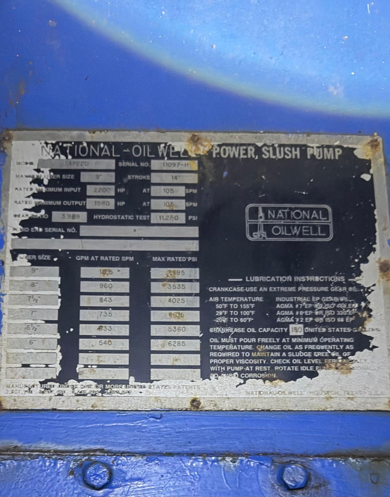 National Oilwell Varco 2200 HP Triplex Mud Pump Model: 14P220 - Image 7
